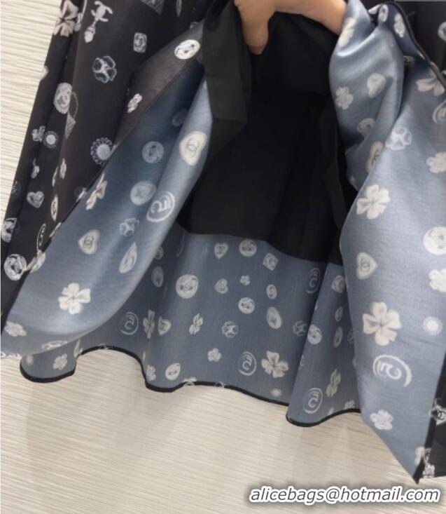 Affordable Price Chanel Printed Skirt 528002 Black 2025