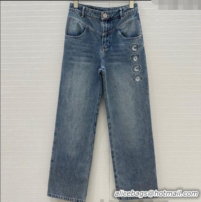 Luxury Cheap Chanel Coco Jeans 528007 Blue 2025