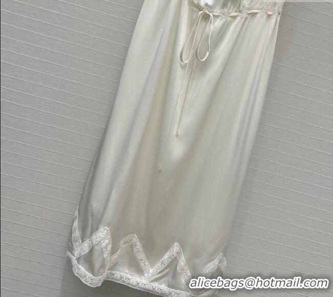 Pretty Style Prada Dress with Lace and Lace up 528006 White 2025
