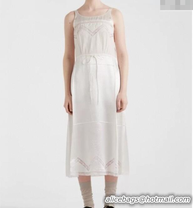 Pretty Style Prada Dress with Lace and Lace up 528006 White 2025
