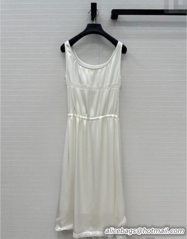 Pretty Style Prada Dress with Lace and Lace up 528006 White 2025