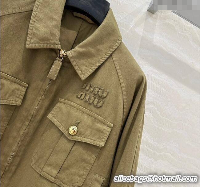 Traditional Specials Miu Miu Cotton Jacket 528012 Green 2025