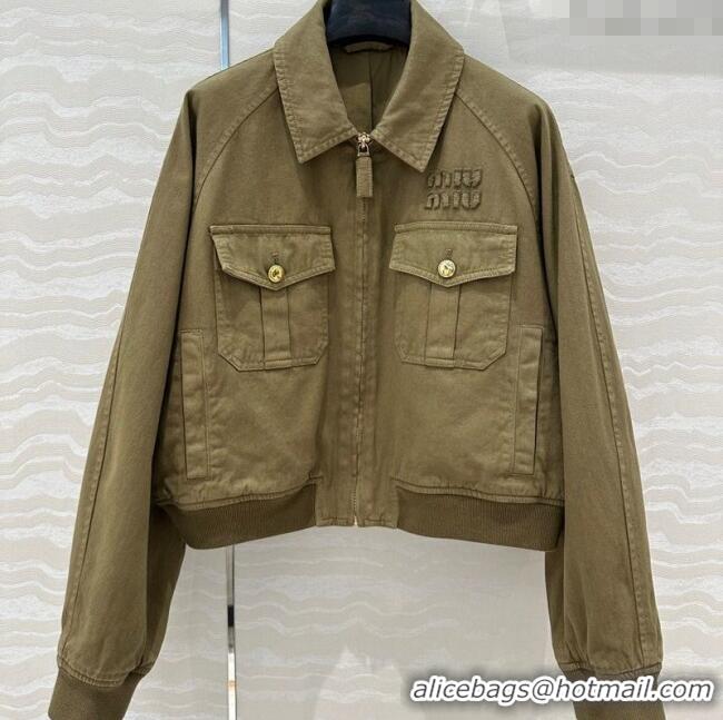 Traditional Specials Miu Miu Cotton Jacket 528012 Green 2025
