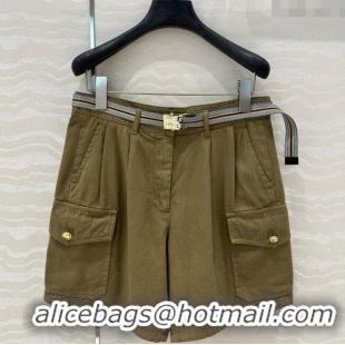 Luxury Discount Miu Miu Cotton Shorts 528012 Green 2025