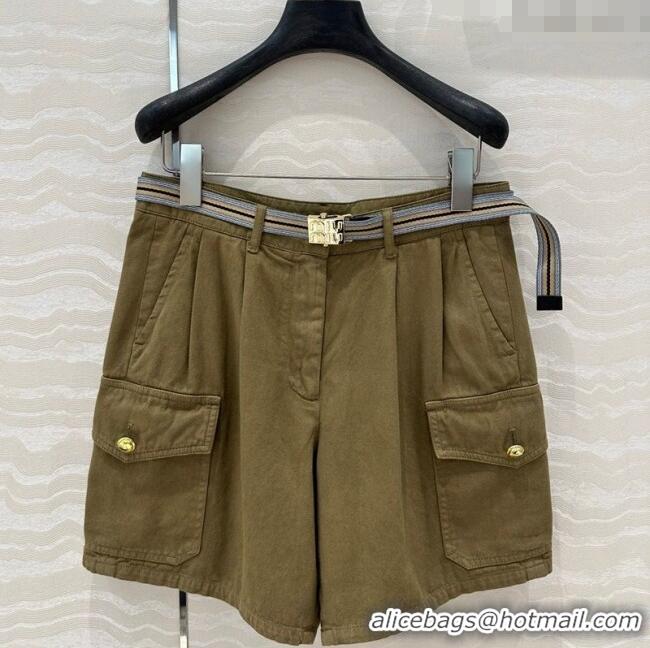 Luxury Discount Miu Miu Cotton Shorts 528012 Green 2025