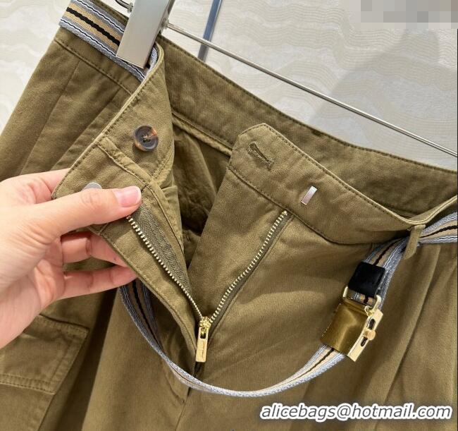 Luxury Discount Miu Miu Cotton Shorts 528012 Green 2025