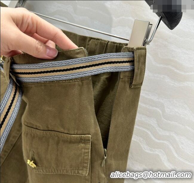 New Fashion Miu Miu Cotton Mini Skirt 528012 Green 2025