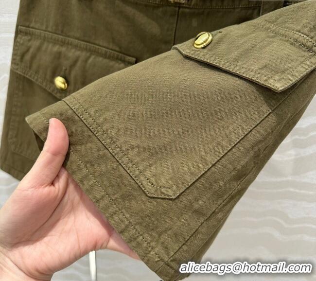 New Fashion Miu Miu Cotton Mini Skirt 528012 Green 2025