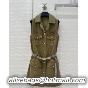 Best Product Miu Miu Cotton Dress 528012 Green 2025
