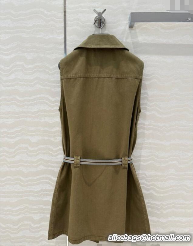 Best Product Miu Miu Cotton Dress 528012 Green 2025