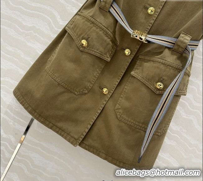 Best Product Miu Miu Cotton Dress 528012 Green 2025