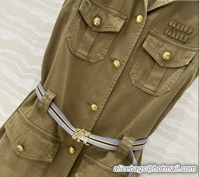 Best Product Miu Miu Cotton Dress 528012 Green 2025