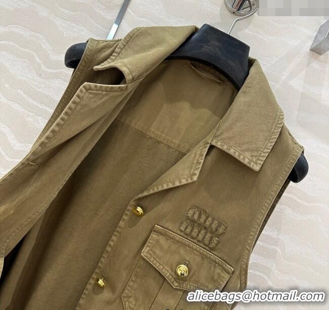 Best Product Miu Miu Cotton Dress 528012 Green 2025