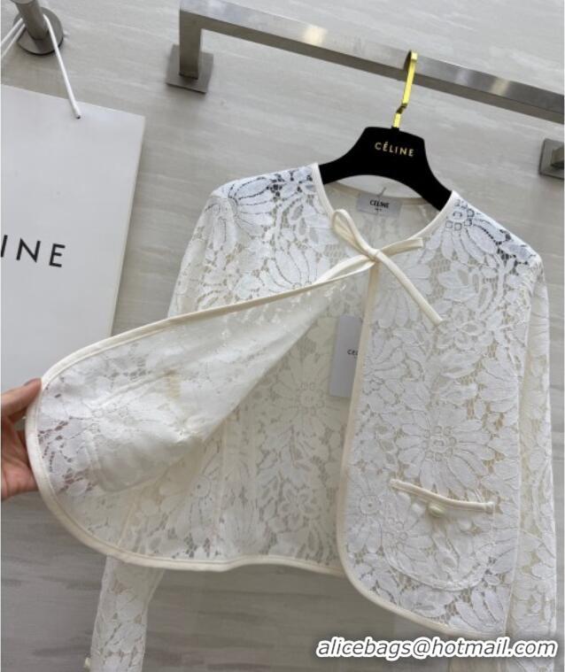 Most Popular Celine Lace Cardigan 528014 White 2025