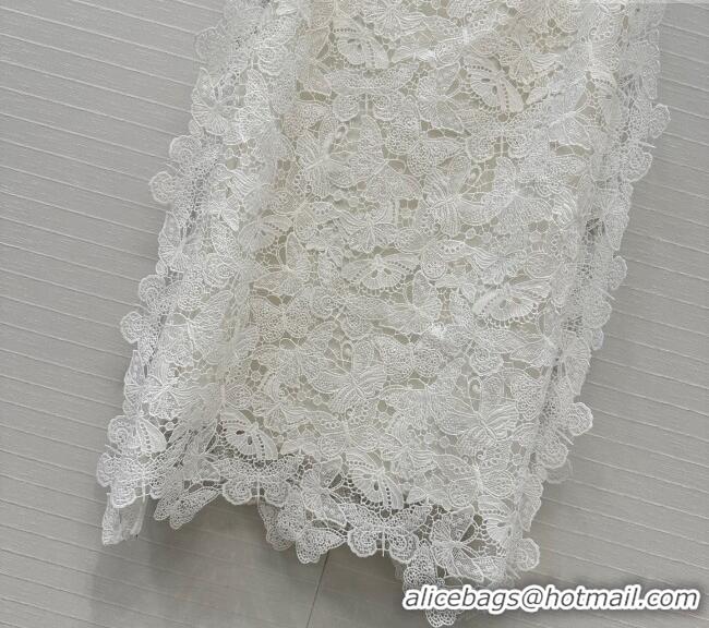 Top Grade Dior Butterfly Lace Skirt 528013 White 2025