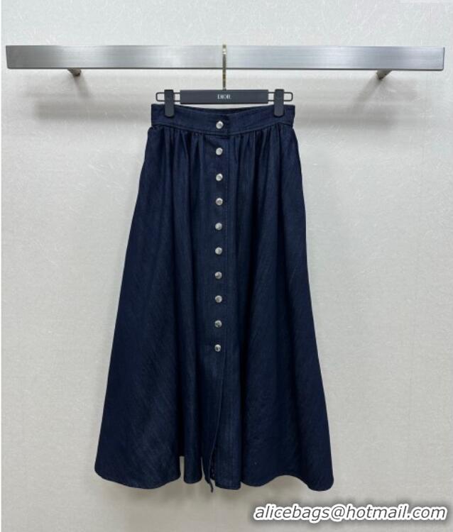 Well Crafted Dior Denim Skirt 528016 Blue 2025