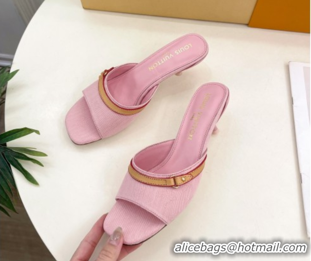 Sophisticated Louis Vuitton 6AM Heel Slides Sandal 5cm in Monogram Denim Pink 2025 1ADIGZ 0422007