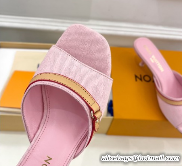 Sophisticated Louis Vuitton 6AM Heel Slides Sandal 5cm in Monogram Denim Pink 2025 1ADIGZ 0422007