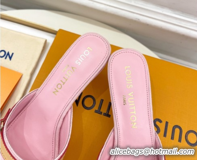 Sophisticated Louis Vuitton 6AM Heel Slides Sandal 5cm in Monogram Denim Pink 2025 1ADIGZ 0422007