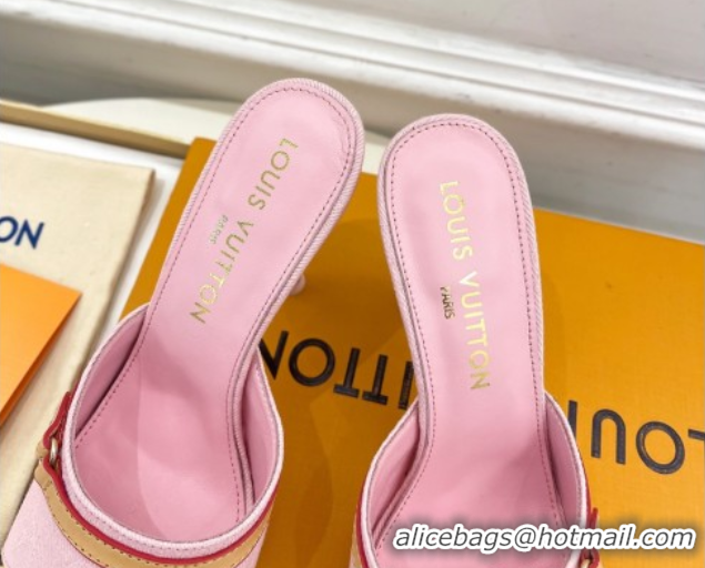 Purchase Louis Vuitton 6AM Heel Slides Sandal 10cm in Monogram Denim Pink 2025 1ADIGZ 0422010