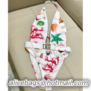 Good Taste Dolce & Gabbana DG Belt One-Piece Swimwear 0313 White 2025
