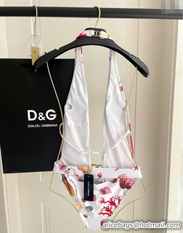Good Taste Dolce & Gabbana DG Belt One-Piece Swimwear 0313 White 2025