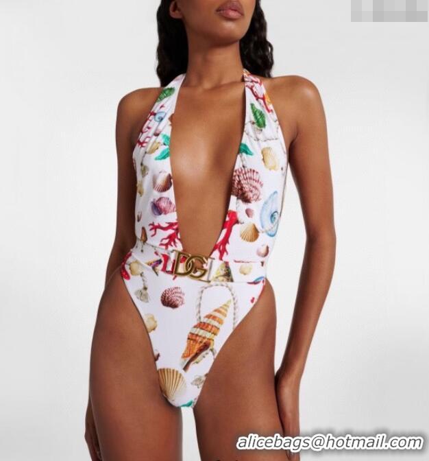 Good Taste Dolce & Gabbana DG Belt One-Piece Swimwear 0313 White 2025