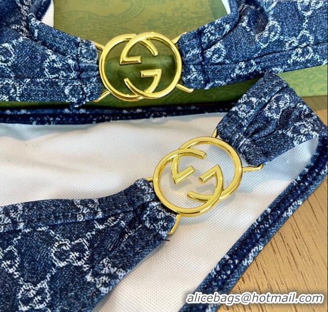 Fashion Discount Gucci GG Swimwear G22004 Denim Blue 2025