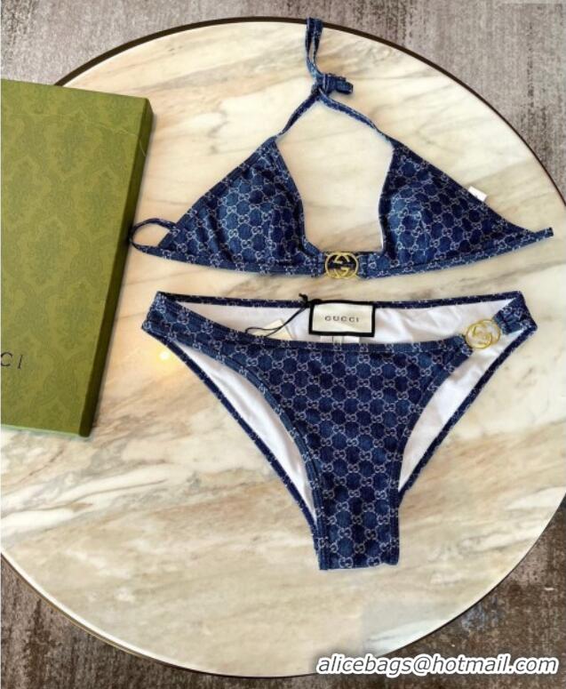 Fashion Discount Gucci GG Swimwear G22004 Denim Blue 2025
