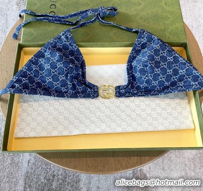 Fashion Discount Gucci GG Swimwear G22004 Denim Blue 2025