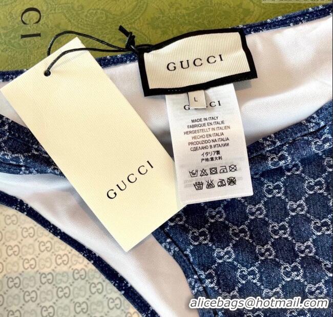 Fashion Discount Gucci GG Swimwear G22004 Denim Blue 2025
