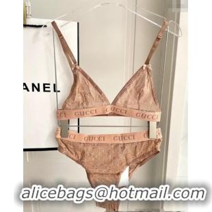 Grade Cheapest Gucci Mesh Two-Pieces Swimwear 13073 Nude Pink 2025