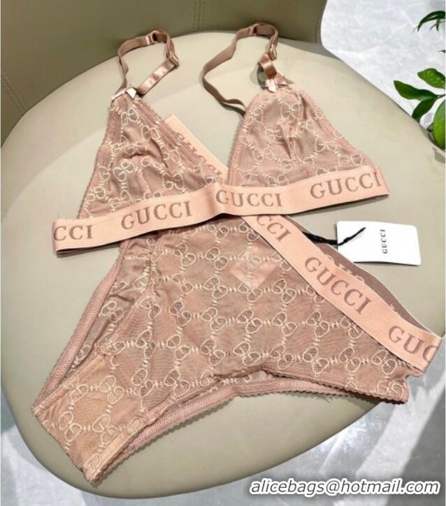 Grade Cheapest Gucci Mesh Two-Pieces Swimwear 13073 Nude Pink 2025