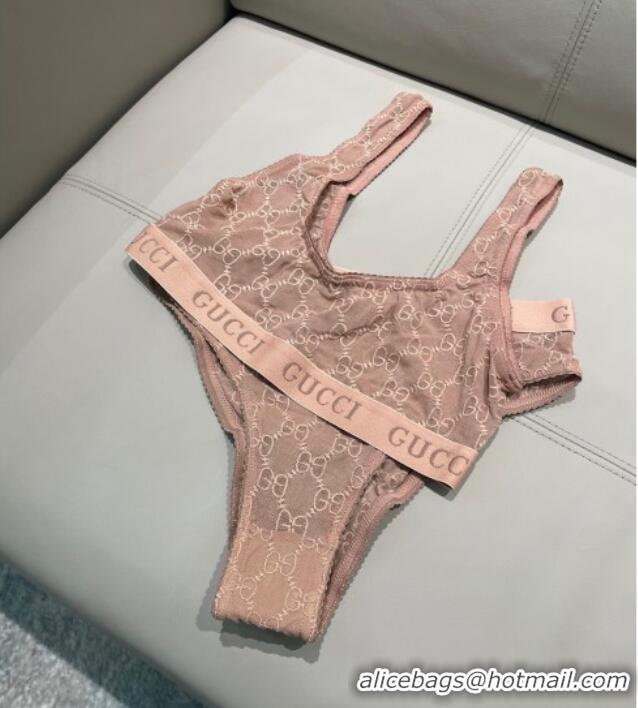 Grade Cheapest Gucci Mesh Two-Pieces Swimwear 13073 Nude Pink 2025
