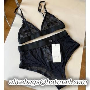 ​Top Design Gucci Mesh Two-Pieces Swimwear 0313 Black 2025
