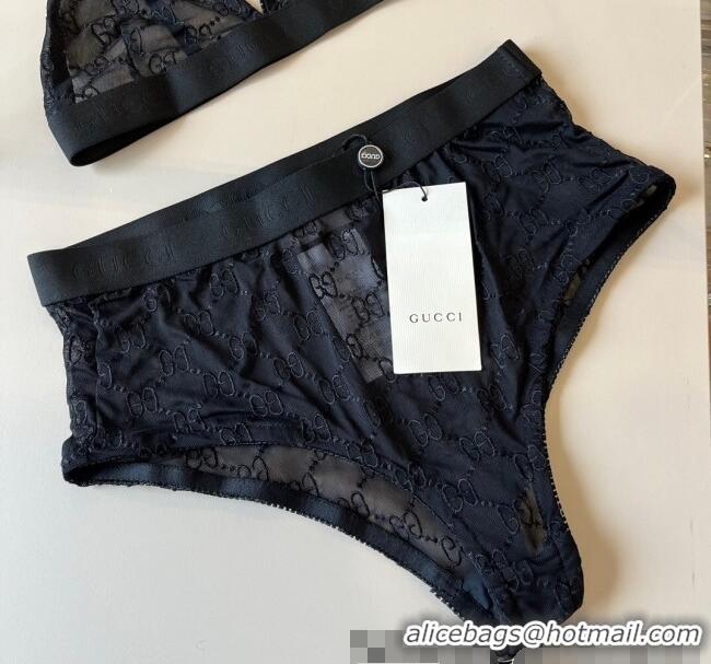 ​Top Design Gucci Mesh Two-Pieces Swimwear 0313 Black 2025