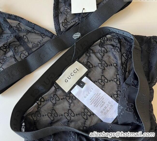 ​Top Design Gucci Mesh Two-Pieces Swimwear 0313 Black 2025