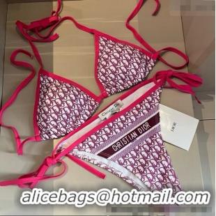 Top Grade Dior Two-Pieces Swimwear 0313 Dark Pink 2025