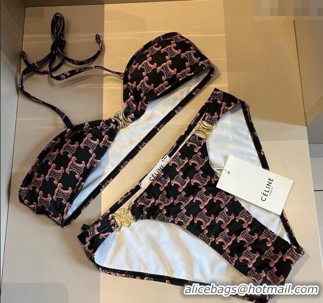 Good Quality Celine Two-Pieces Swimwear 0313 Pink/Black 2025