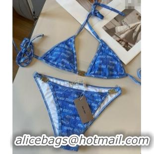 Top Design Miu Miu Denim Two-Pieces Swimwear 0313 Light Blue 2025