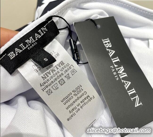 Grade Quality Balmain One-Piece Swimwear 0313 White/Black 2025