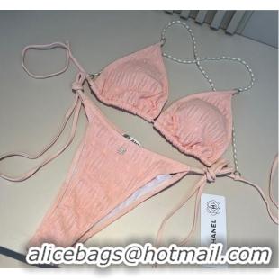 Buy Discount Chanel Two-Pieces Swimwear with Pearls 3001 Light Pink 2025