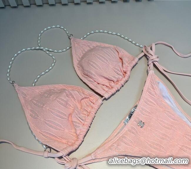 Buy Discount Chanel Two-Pieces Swimwear with Pearls 3001 Light Pink 2025