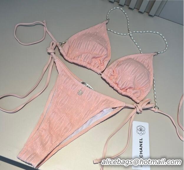 Buy Discount Chanel Two-Pieces Swimwear with Pearls 3001 Light Pink 2025