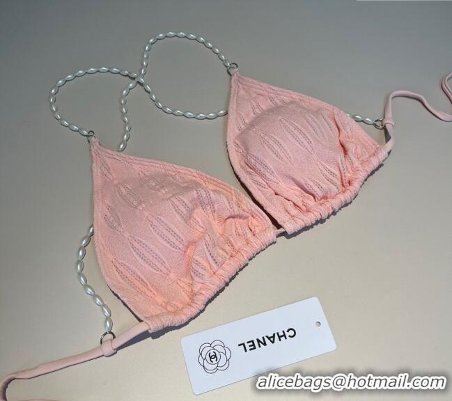 Buy Discount Chanel Two-Pieces Swimwear with Pearls 3001 Light Pink 2025