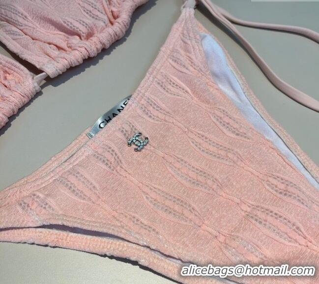 Buy Discount Chanel Two-Pieces Swimwear with Pearls 3001 Light Pink 2025