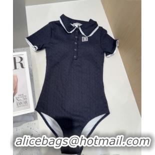 Good Product Chanel Knit One-Piece Swimwear 0313 Dark Blue 2025