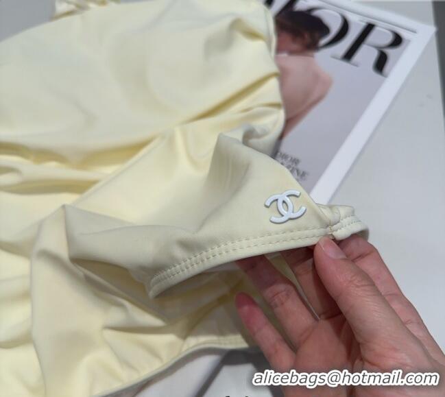 Good Looking Chanel One-Piece Swimwear with Camellia 0313 Yellow 2025