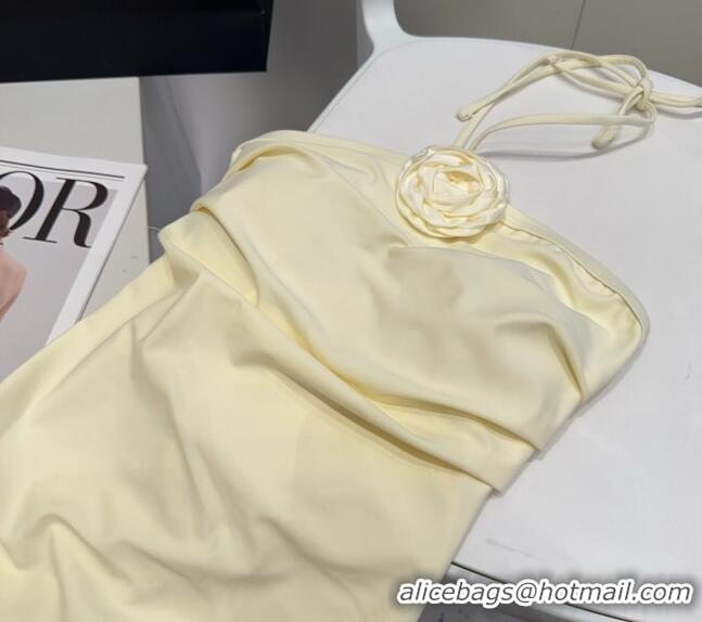 Good Looking Chanel One-Piece Swimwear with Camellia 0313 Yellow 2025