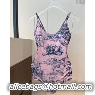 Luxury Cheap Dior One-Piece Swimwear 0313 Light Pink 2025